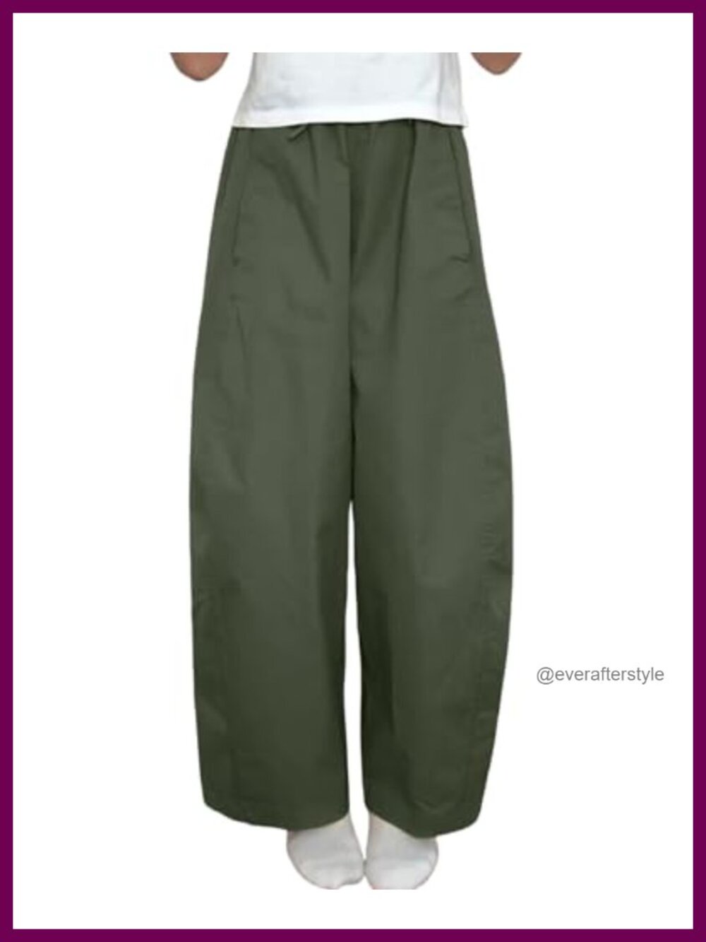 Barrel Pants Wide Leg Balloon Harem Trousers Drawstring High Rise